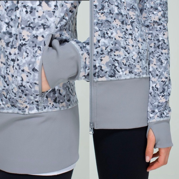 lululemon Nice Asana Jacket Fleur Silver Spoon Grey Sz 4 - Picture 5 of 15